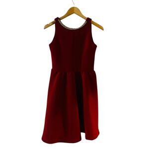 Laundry By Shelli Segal Jeweled Neck Sleeveless Dress Size XS Small Red